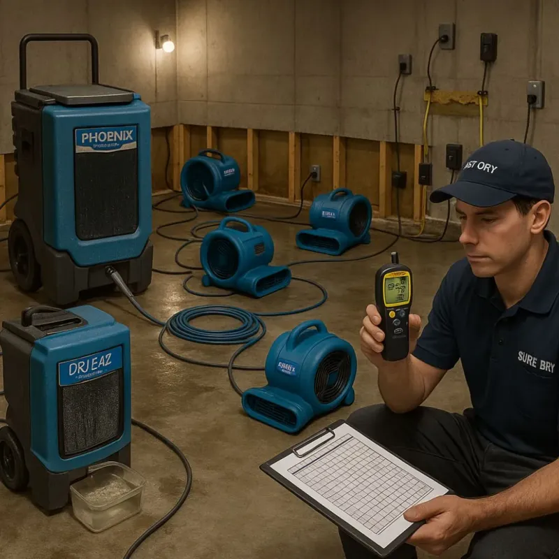 Structural Drying and Dehumidification process in Phoenix, NY